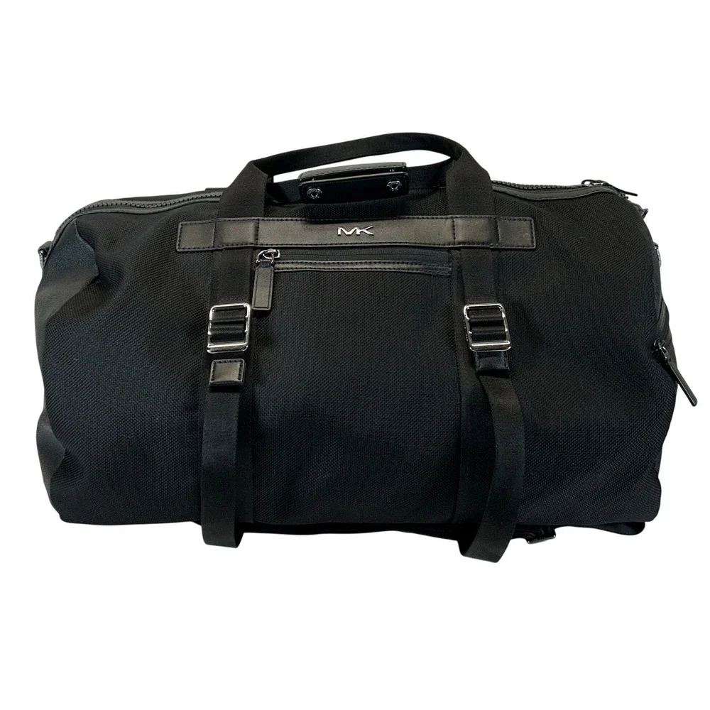 Michael Kors Kent Black Nylon Duffle Bag Convertible Backpack Travel Gym